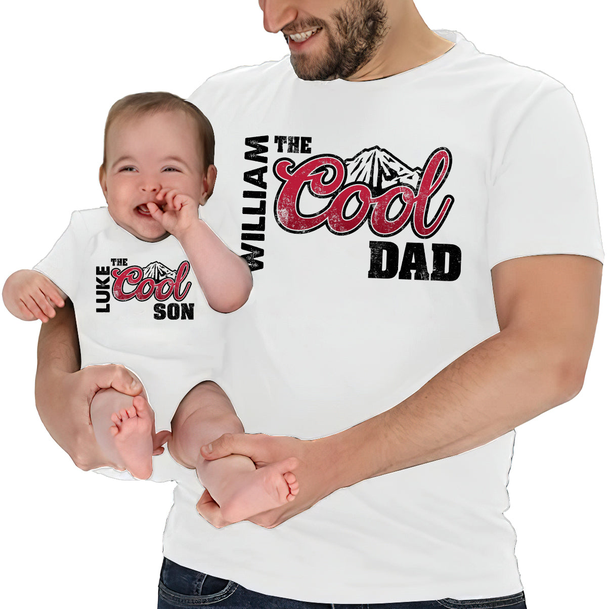 Personalized Cool Dad & Baby Onesie Set Custom Gift for Father T-shirt And Baby Onesie GradoCreations