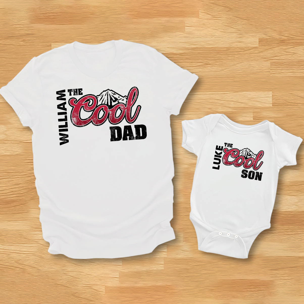 Personalized Cool Dad & Baby Onesie Set Custom Gift for Father T-shirt And Baby Onesie GradoCreations