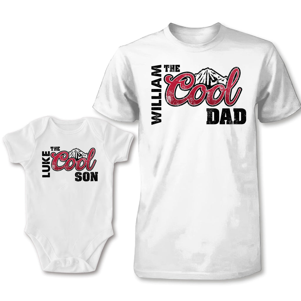 Personalized Cool Dad & Baby Onesie Set Custom Gift for Father T-shirt And Baby Onesie GradoCreations