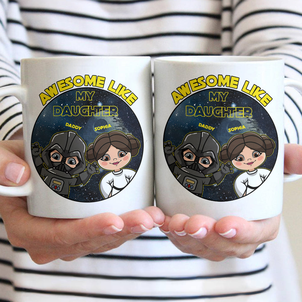 Personalized Awesome Like My Daughter Mug Custom Name Gift for Dad Mug GradoCreations