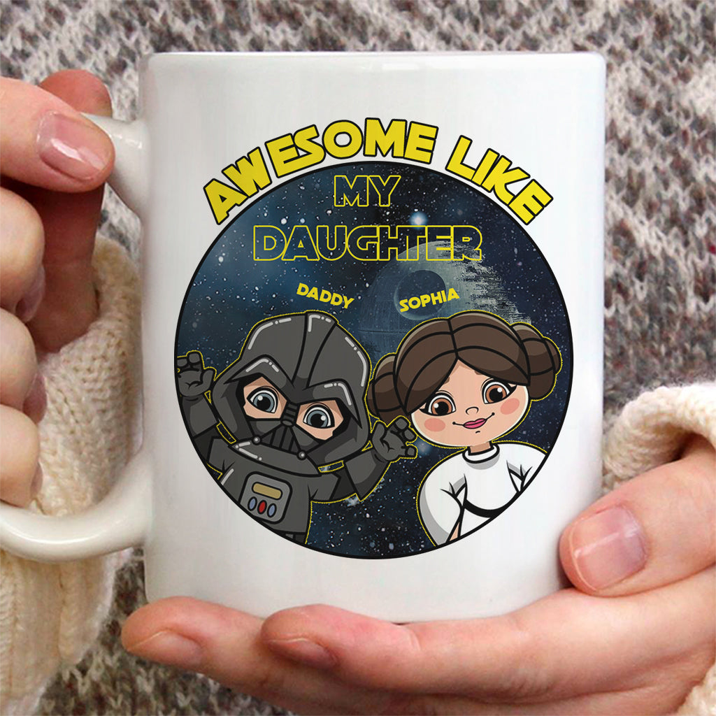Personalized Awesome Like My Daughter Mug Custom Name Gift for Dad Mug GradoCreations