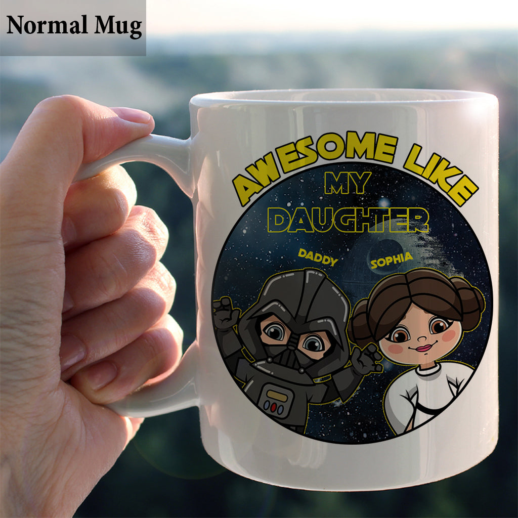 Personalized Awesome Like My Daughter Mug Custom Name Gift for Dad Mug GradoCreations