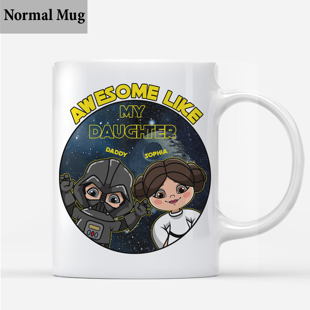 Personalized Awesome Like My Daughter Mug Custom Name Gift for Dad Mug GradoCreations