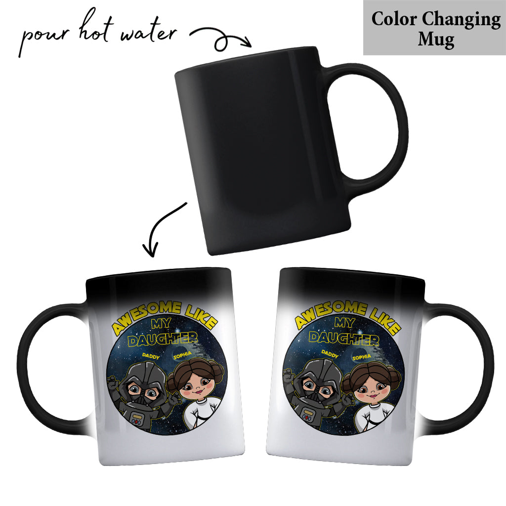 Personalized Awesome Like My Daughter Mug Custom Name Gift for Dad Mug GradoCreations