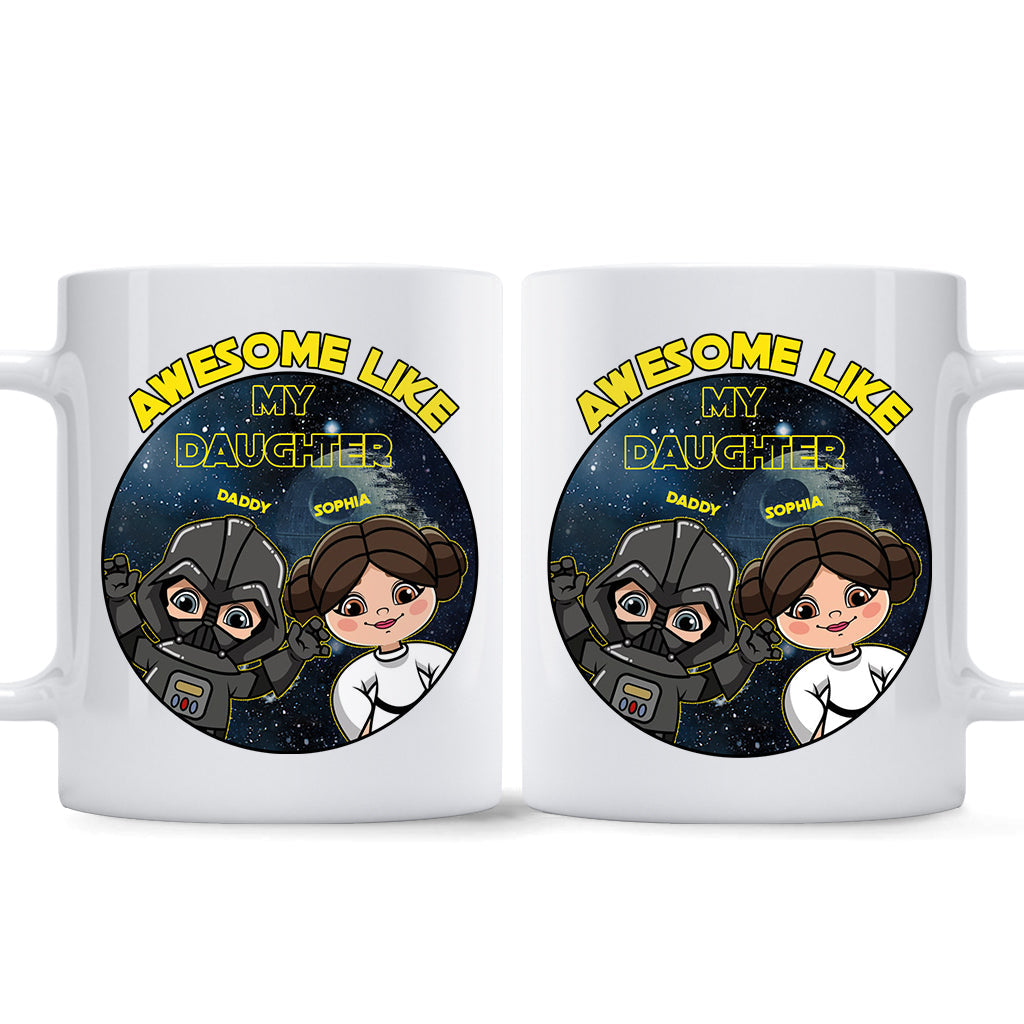 Personalized Awesome Like My Daughter Mug Custom Name Gift for Dad Mug GradoCreations