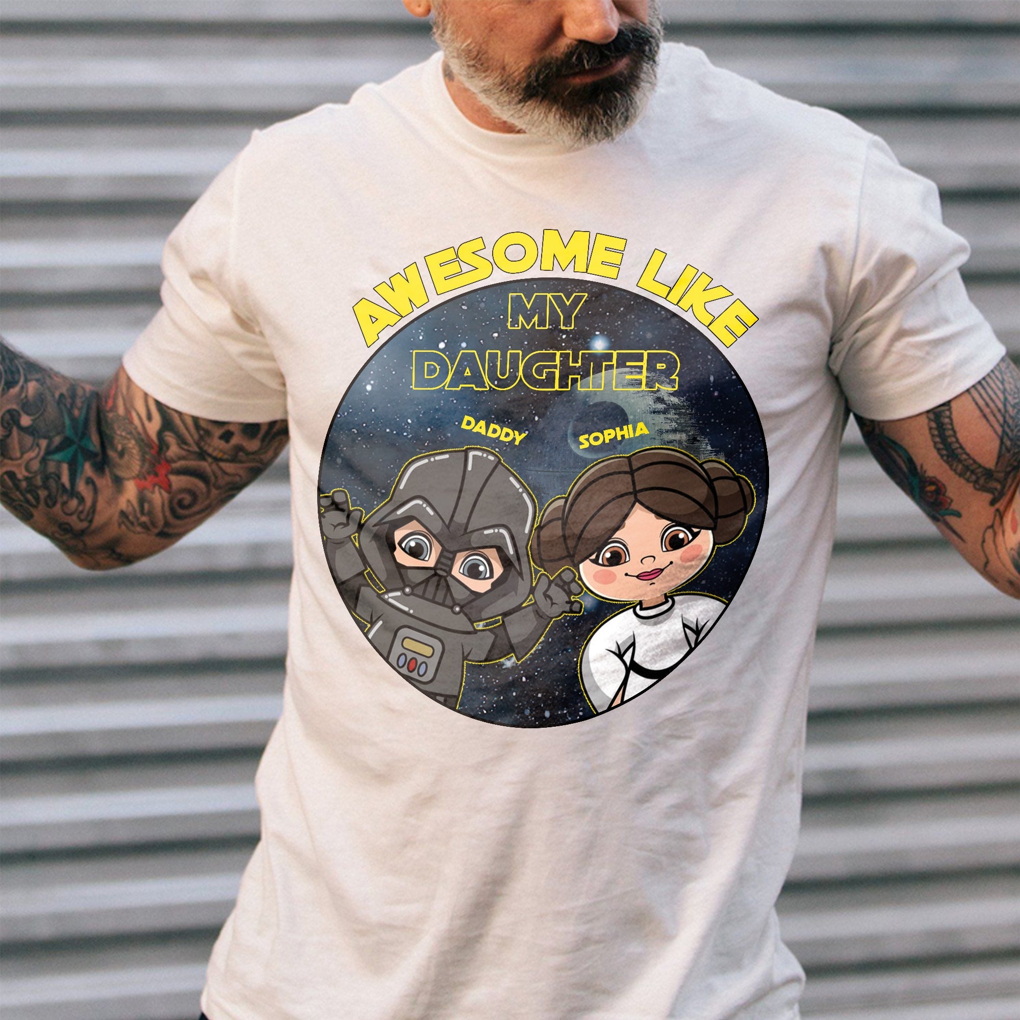 Personalized Awesome Like My Daughter T-shirt Hoodie Gift for Dad T-shirt & Hoodie GradoCreations