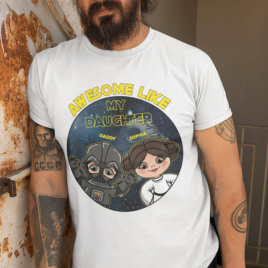 Personalized Awesome Like My Daughter T-shirt Hoodie Gift for Dad T-shirt & Hoodie GradoCreations
