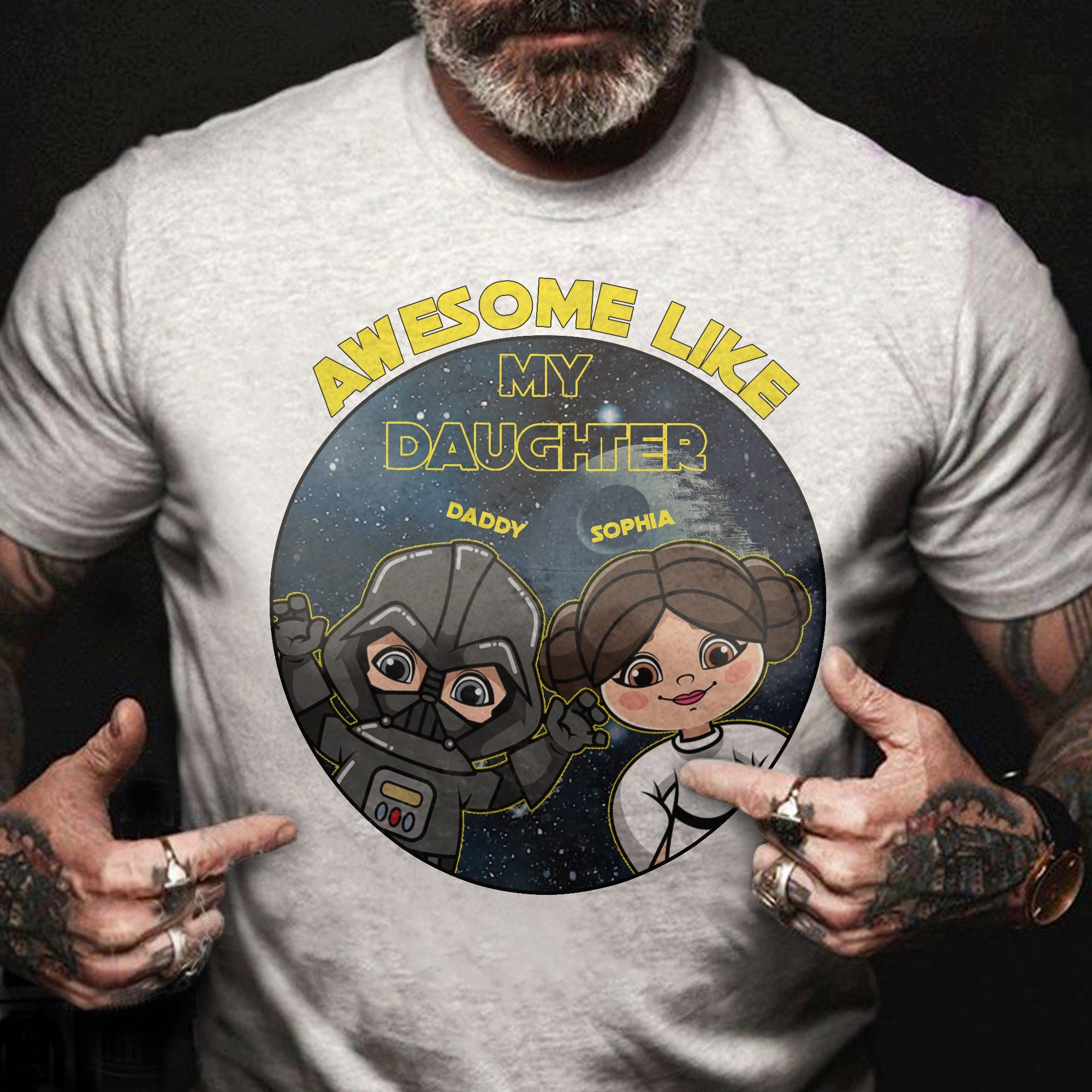 Personalized Awesome Like My Daughter T-shirt Hoodie Gift for Dad T-shirt & Hoodie GradoCreations