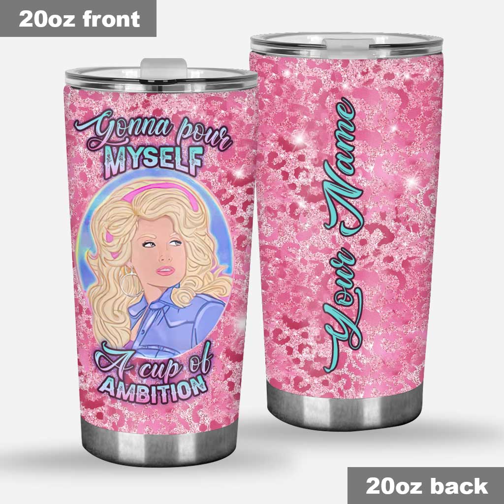 Personalized Pink Glitter Tumbler Custom Name Gift for Mom Tumbler GradoCreations