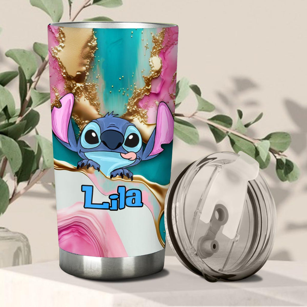 Personalized Tropical Leopard Tumbler Custom Name Gift for Summer Tumbler GradoCreations