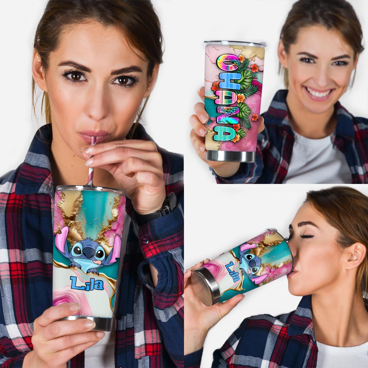 Personalized Tropical Leopard Tumbler Custom Name Gift for Summer Tumbler GradoCreations