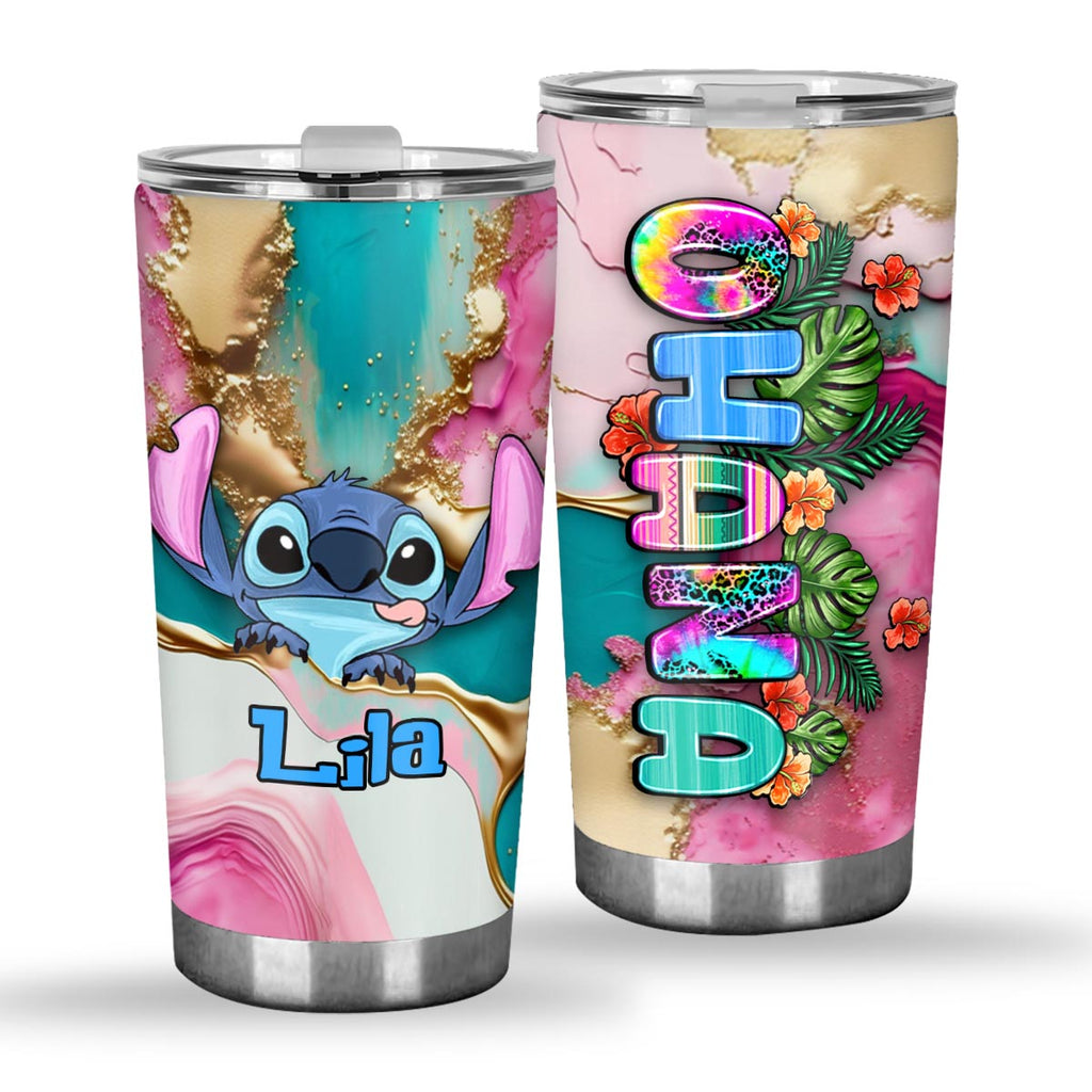 Personalized Tropical Leopard Tumbler Custom Name Gift for Summer Tumbler GradoCreations