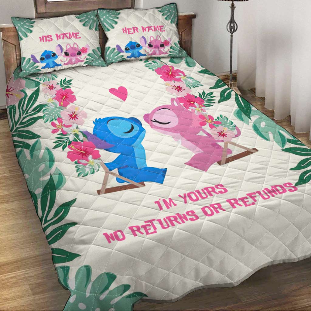 Personalized Ohana Quilt Set Custom Couple Gift for Wedding Anniversary Quilt Set GradoCreations