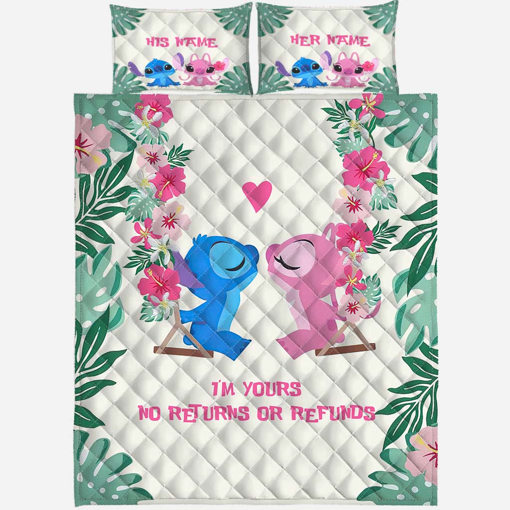 Personalized Ohana Quilt Set Custom Couple Gift for Wedding Anniversary Quilt Set GradoCreations