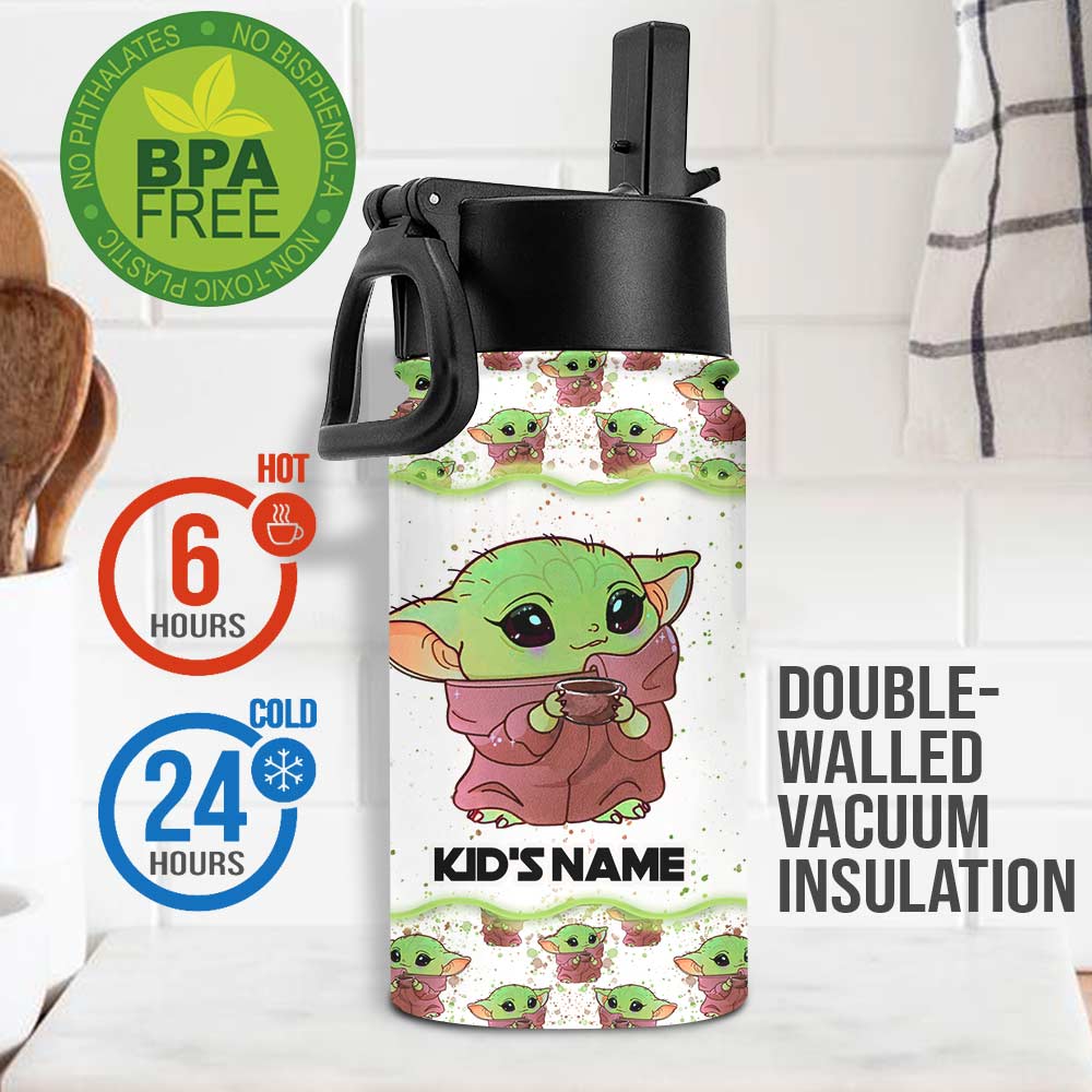 Personalized Kids Water Bottle with Cute Design & Name | Gift for Birthday, Back to School Kids Water Bottle GradoCreations