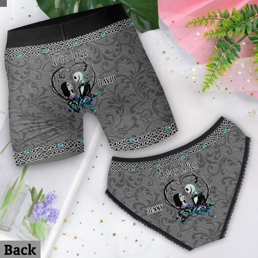 Personalized Lace Border Briefs and Boxer Briefs for Couples Lace Border Women Briefs And Men’s Boxer Briefs GradoCreations