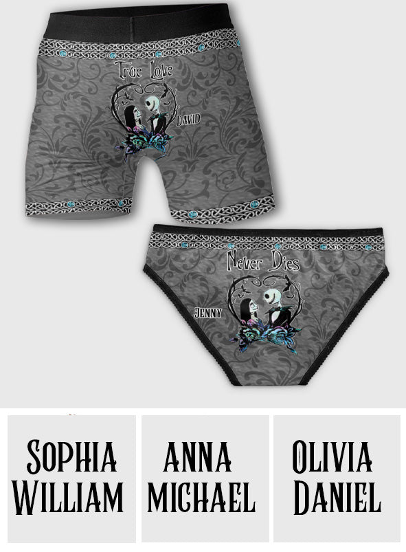 Personalized Lace Border Briefs and Boxer Briefs for Couples Lace Border Women Briefs And Men’s Boxer Briefs GradoCreations
