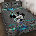Personalized Mickey Mouse Quilt Set Custom Names Gift for Couples Quilt Set GradoCreations