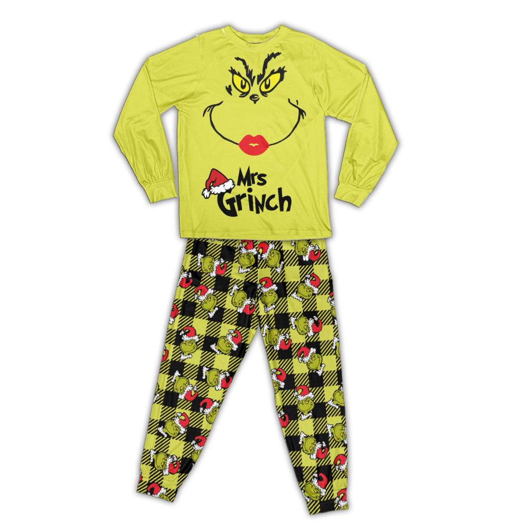 Personalized Grinch Couple Pajamas Set for Christmas | Custom Name Pajamas Set GradoCreations