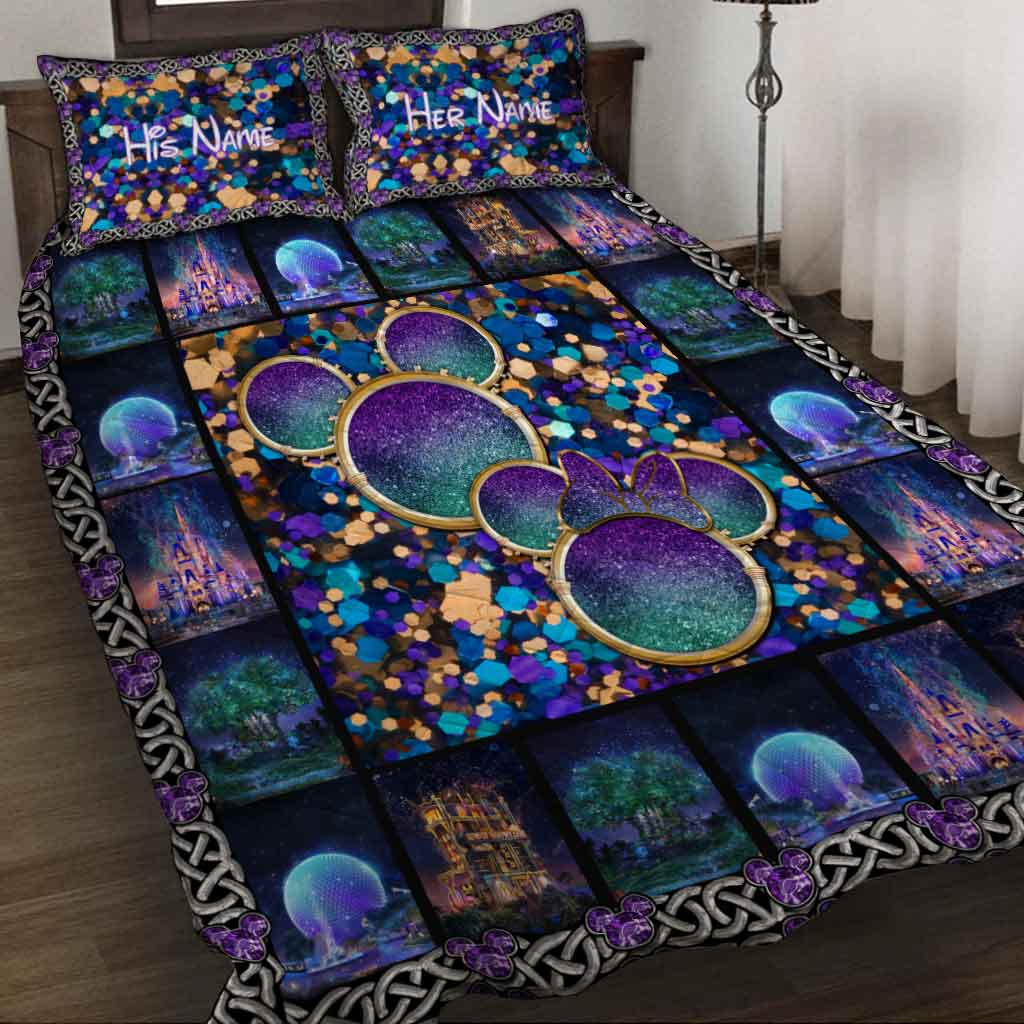 Personalized Mickey Mouse Quilt Set Custom Name Gift for Couples Quilt Set GradoCreations