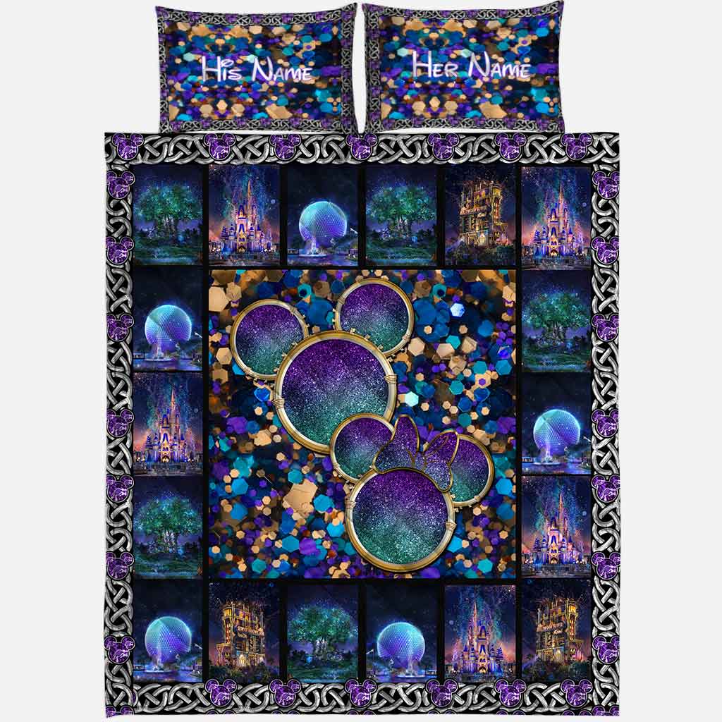 Personalized Mickey Mouse Quilt Set Custom Name Gift for Couples Quilt Set GradoCreations