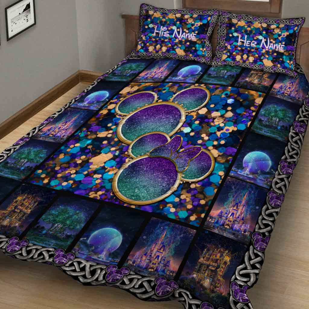 Personalized Mickey Mouse Quilt Set Custom Name Gift for Couples Quilt Set GradoCreations