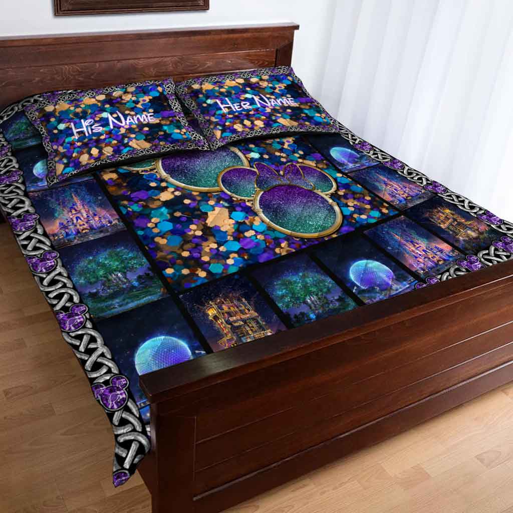 Personalized Mickey Mouse Quilt Set Custom Name Gift for Couples Quilt Set GradoCreations