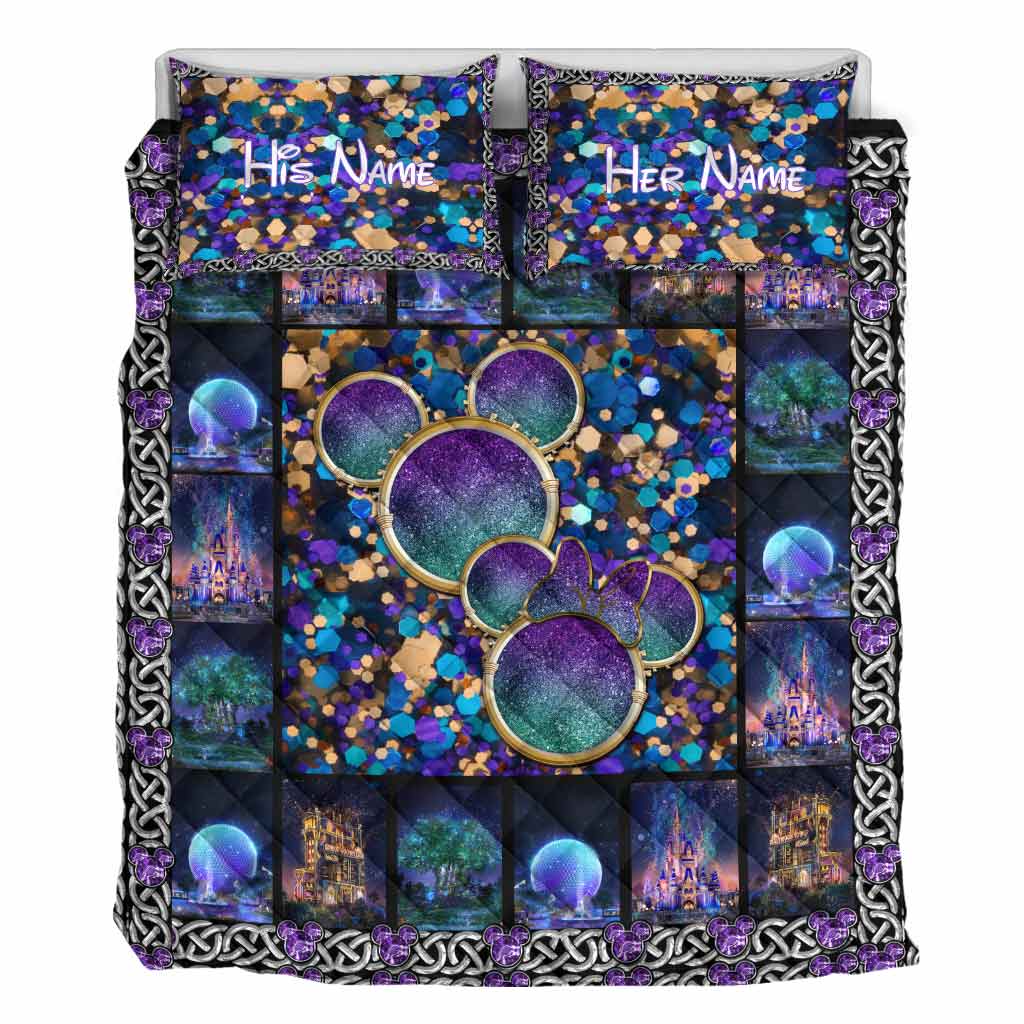 Personalized Mickey Mouse Quilt Set Custom Name Gift for Couples Quilt Set GradoCreations