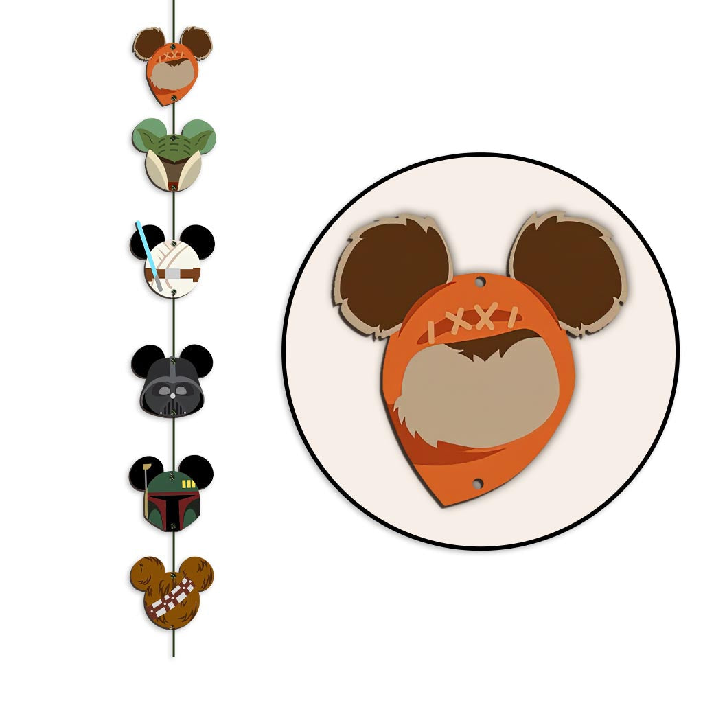 Personalized Mouse Ears Garland - 6 Piece Home Decor for Christmas Garland GradoCreations