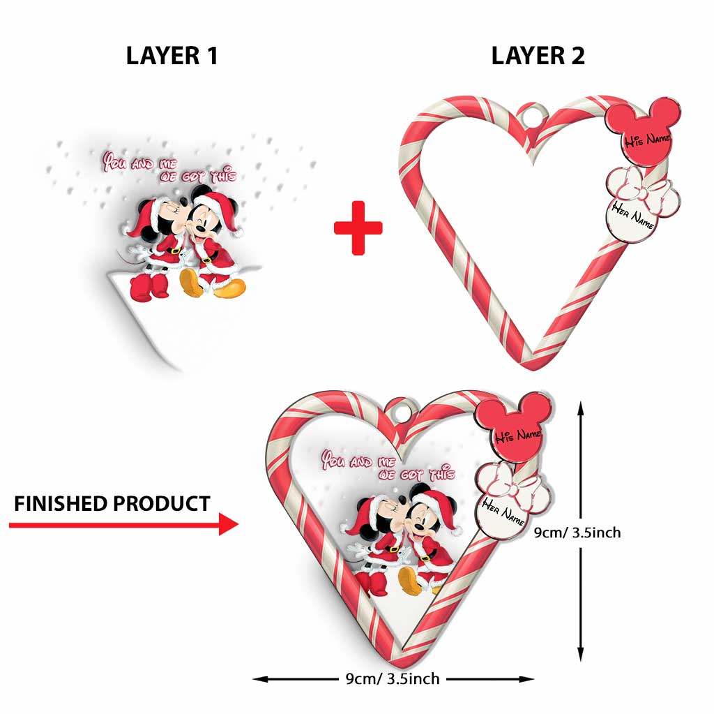 Personalized Christmas Couple Ornament Custom Names Gift Layers Mix Ornament GradoCreations