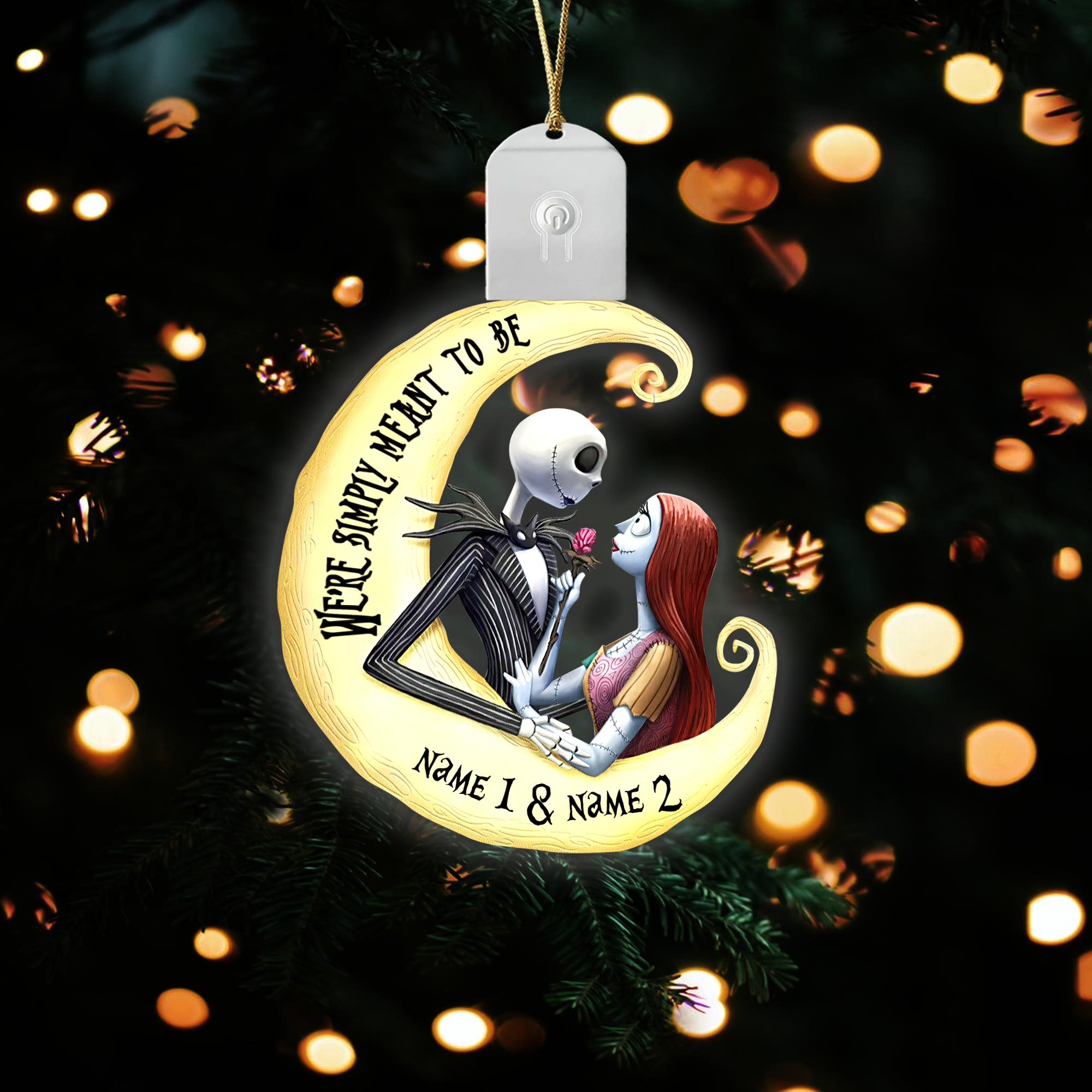 Personalized LED Acrylic Ornament for Couples Christmas Gift Led Acrylic Ornament GradoCreations
