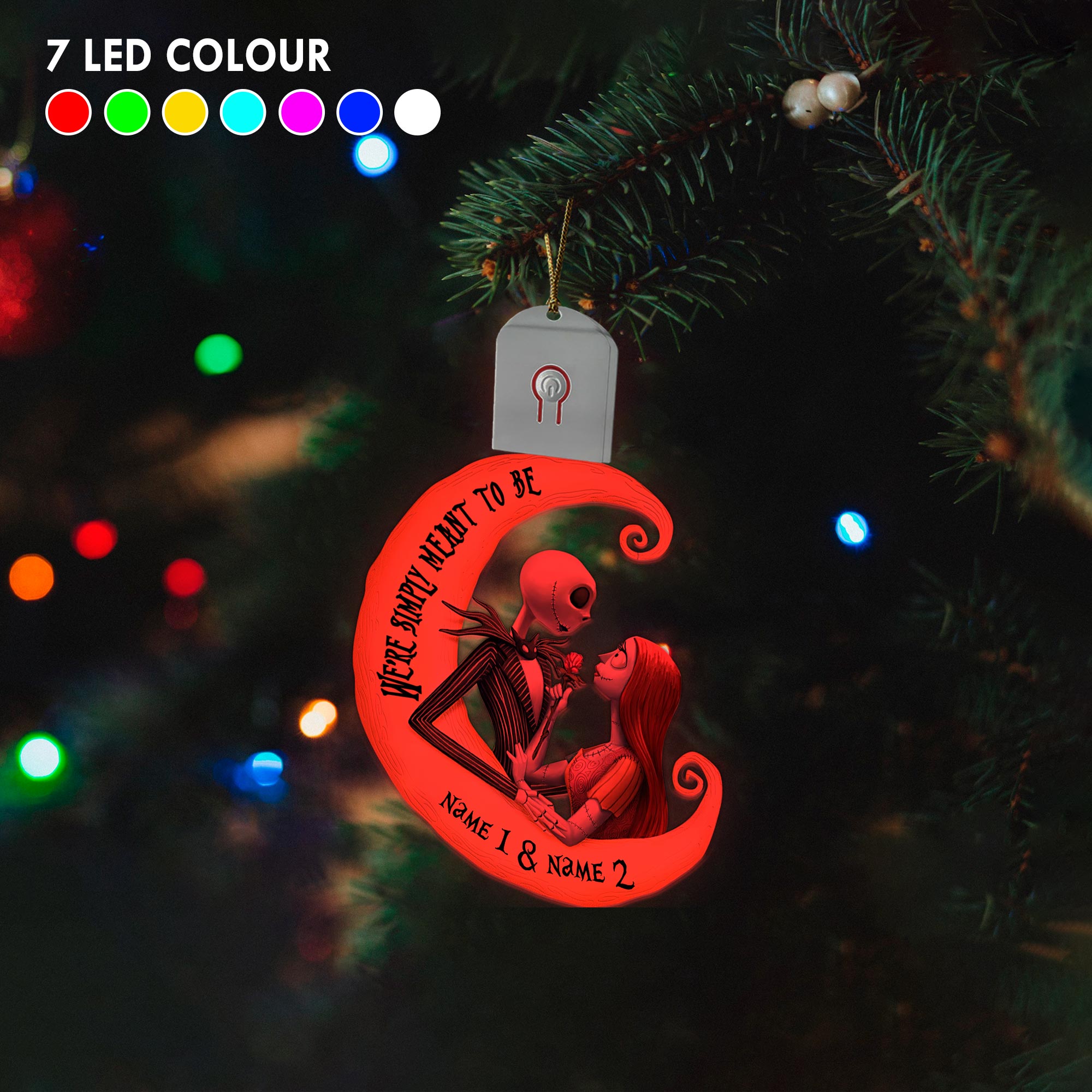 Personalized LED Acrylic Ornament for Couples Christmas Gift Led Acrylic Ornament GradoCreations