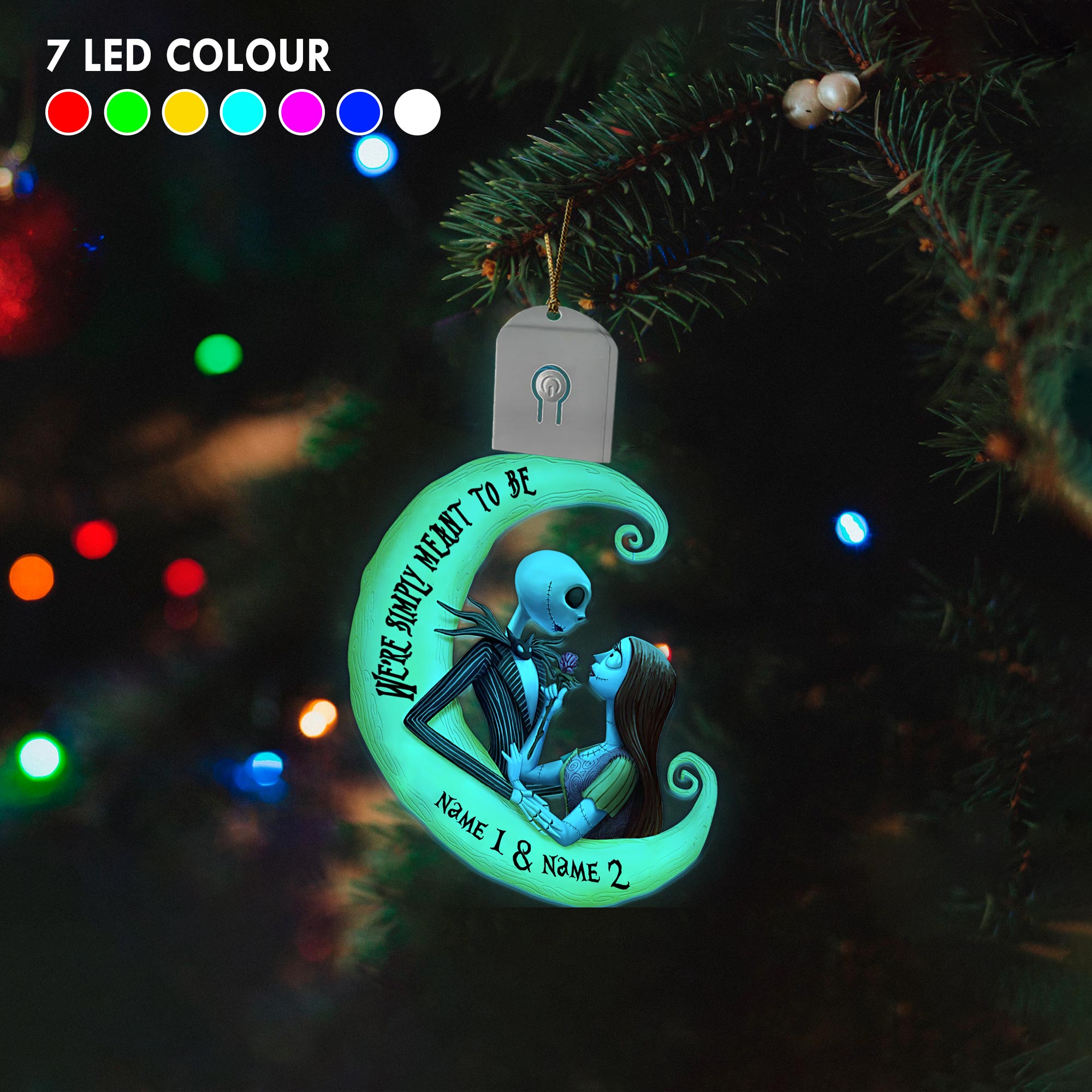 Personalized LED Acrylic Ornament for Couples Christmas Gift Led Acrylic Ornament GradoCreations