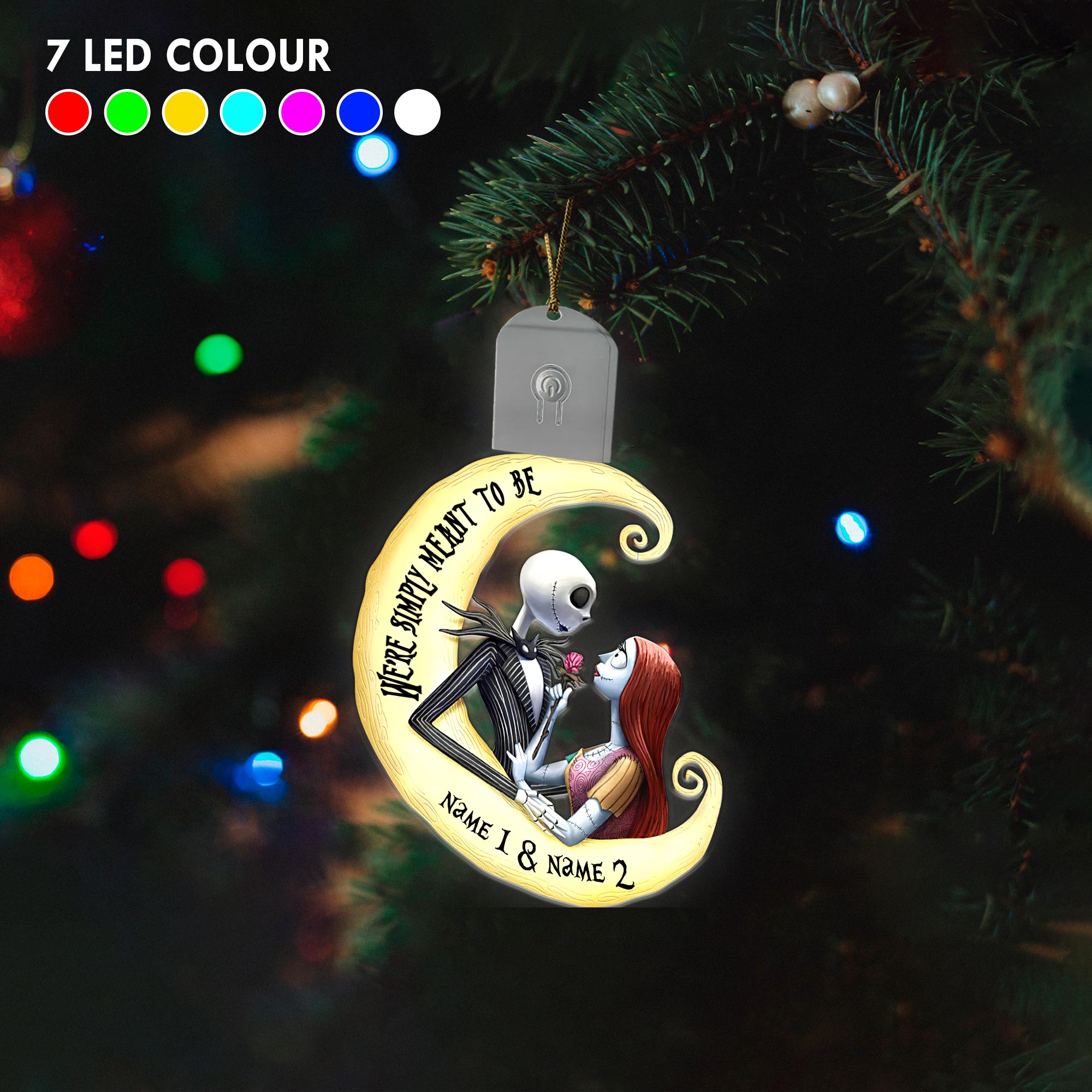 Personalized LED Acrylic Ornament for Couples Christmas Gift Led Acrylic Ornament GradoCreations