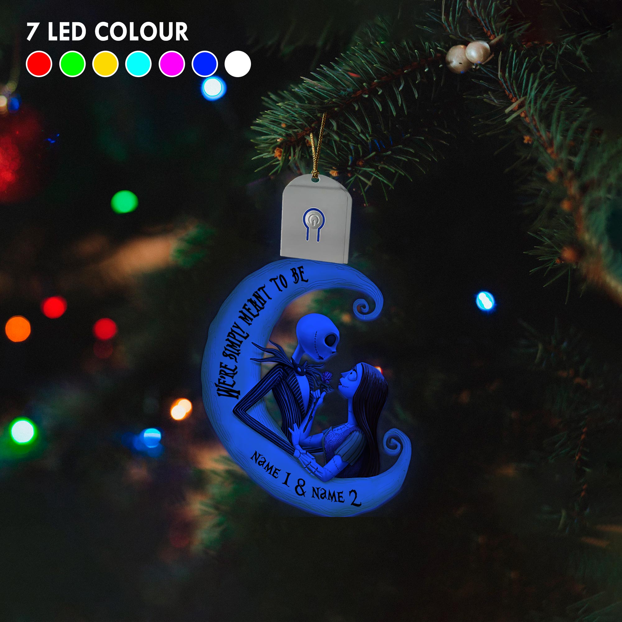 Personalized LED Acrylic Ornament for Couples Christmas Gift Led Acrylic Ornament GradoCreations