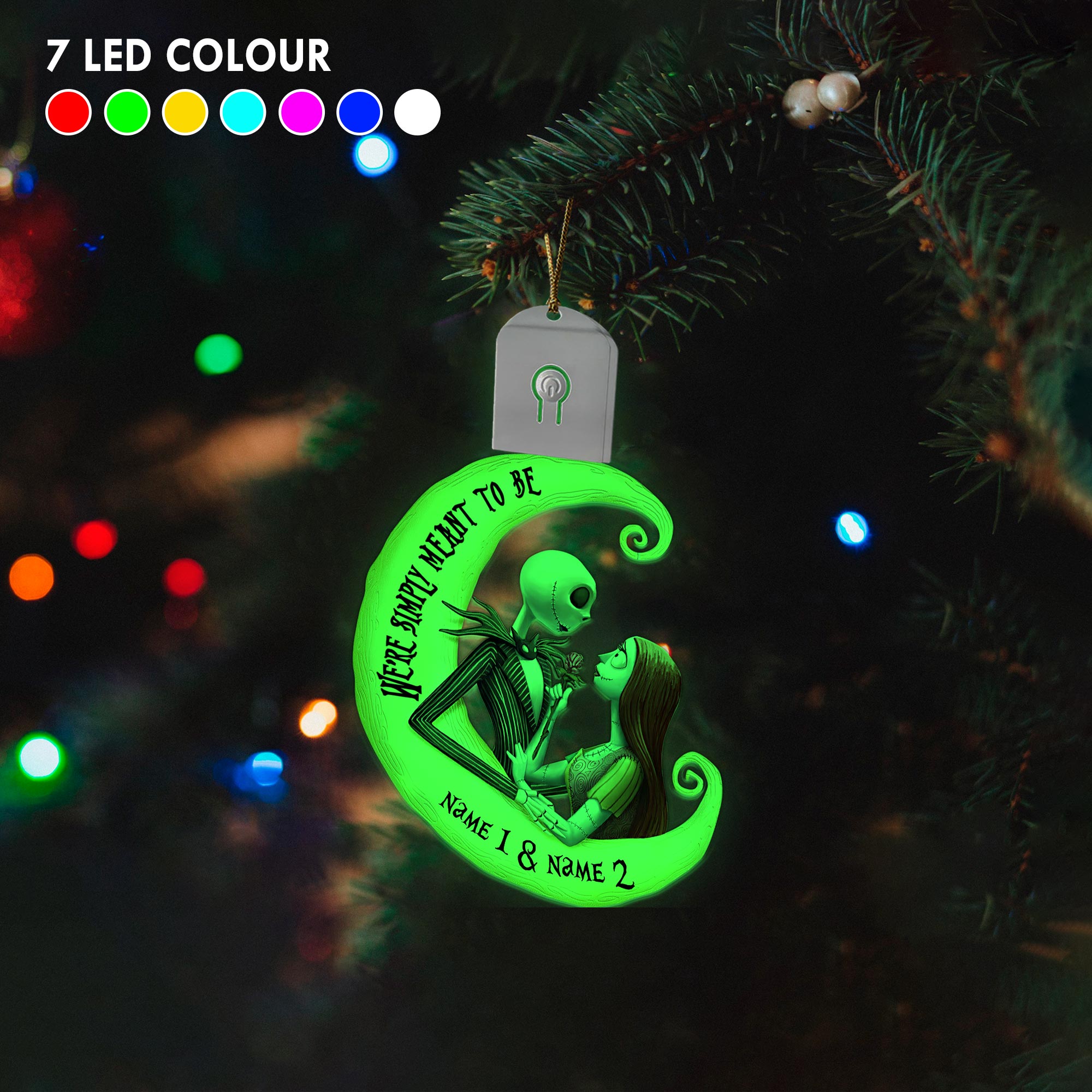 Personalized LED Acrylic Ornament for Couples Christmas Gift Led Acrylic Ornament GradoCreations