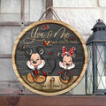 Personalized Round Wood Sign with Mickey & Minnie Ears for Couples | Custom Name Home Decor Round Wood Sign GradoCreations