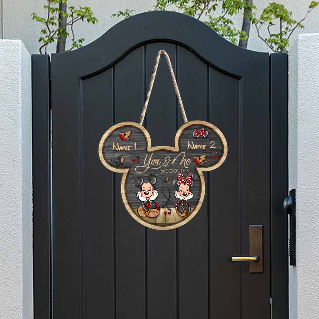 Personalized Mickey Mouse Wood Sign Custom Couple Gift for Wedding Anniversary Wood Sign GradoCreations