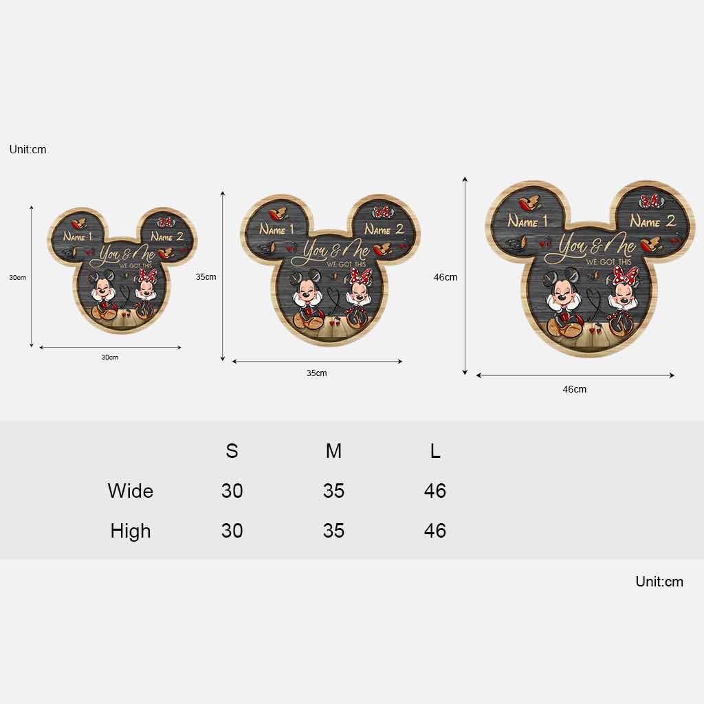 Personalized Mickey Mouse Wood Sign Custom Couple Gift for Wedding Anniversary Wood Sign GradoCreations