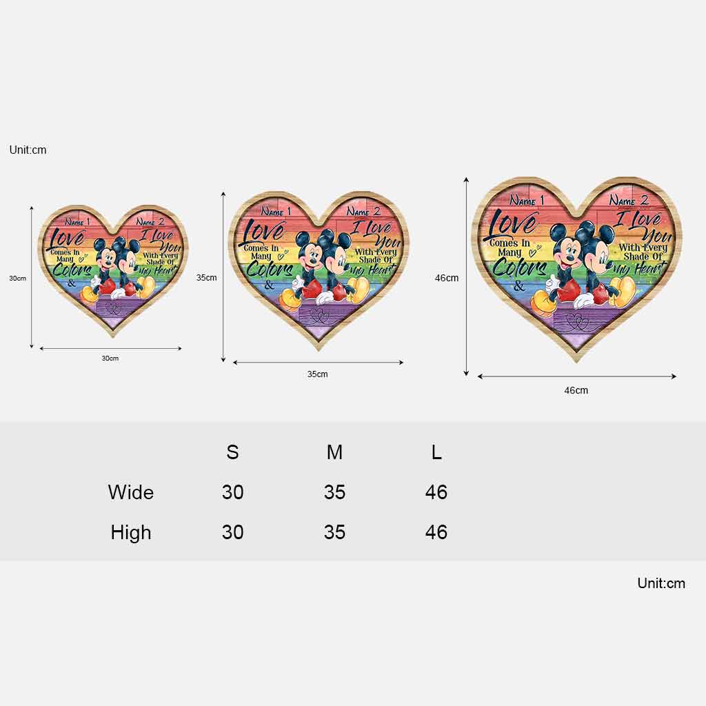 Personalized LGBT Support Wood Sign with Custom Names - Heart Design Wood Sign GradoCreations