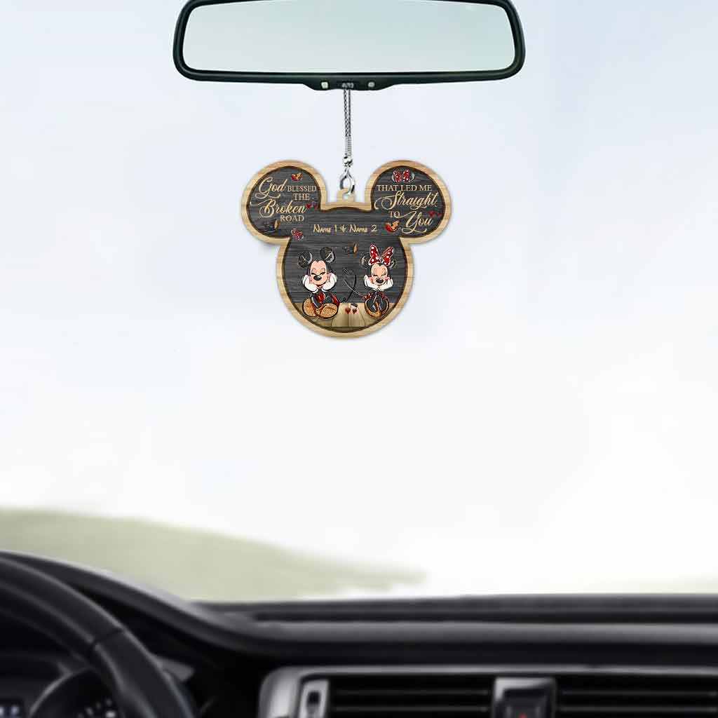 Personalized 3D Mouse Ears Car Ornament Gift for Couples Car Ornament GradoCreations