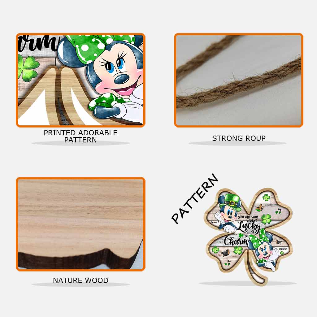 Personalized Lucky Charm Wood Sign for St. Patrick's Day Gift Wood Sign GradoCreations