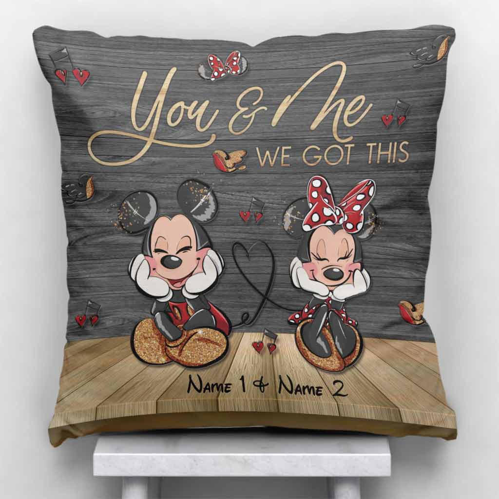 Personalized Mickey Mouse Couple Throw Pillow Custom Names Gift Throw Pillow GradoCreations
