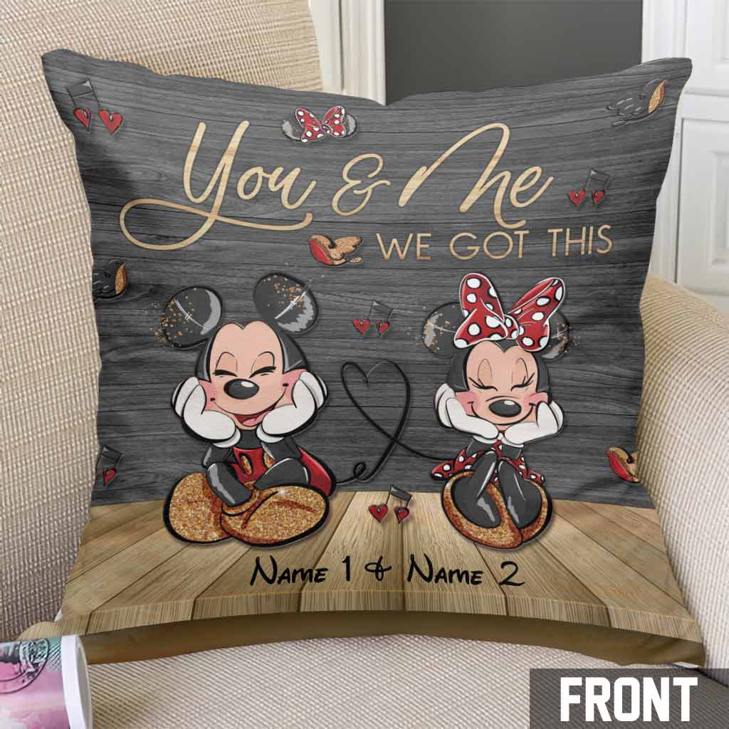 Personalized Mickey Mouse Couple Throw Pillow Custom Names Gift Throw Pillow GradoCreations