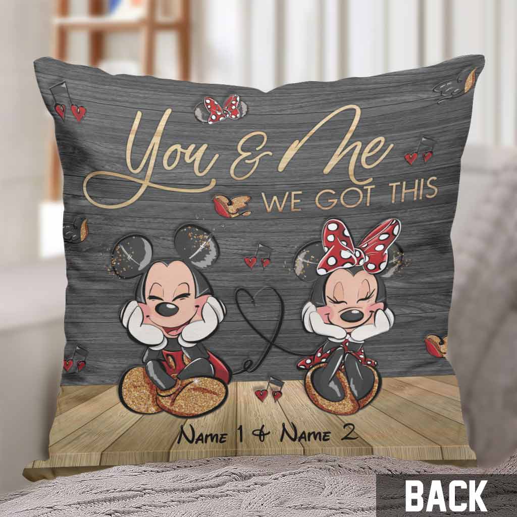 Personalized Mickey Mouse Couple Throw Pillow Custom Names Gift Throw Pillow GradoCreations