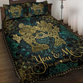 Personalized Mouse Ears Quilt Set for Couples – Custom Name Gift Quilt Set GradoCreations