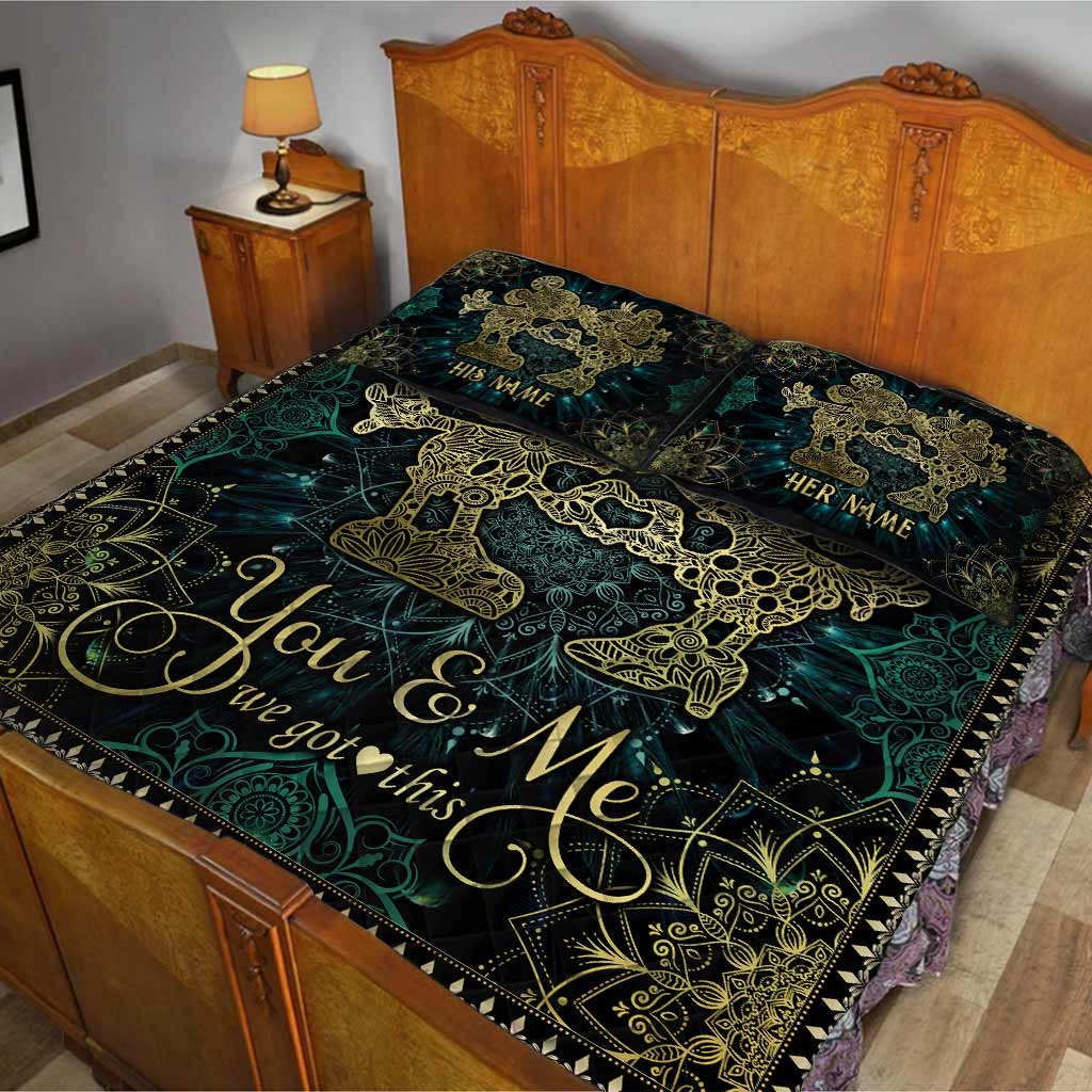 Personalized Mouse Ears Quilt Set for Couples – Custom Name Gift Quilt Set GradoCreations