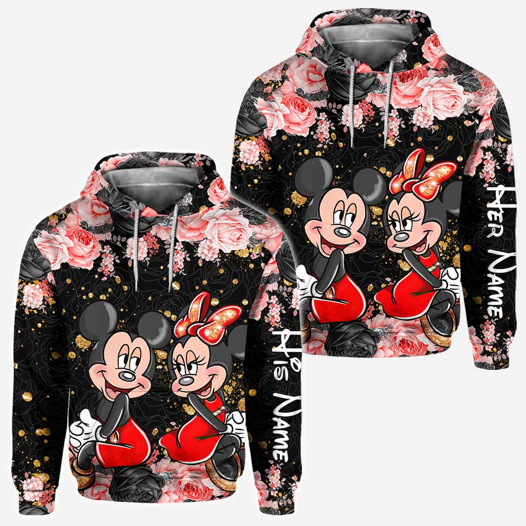 Personalized Couple Hoodie All Over Print Custom Names Gift Idea All Over Shirt GradoCreations
