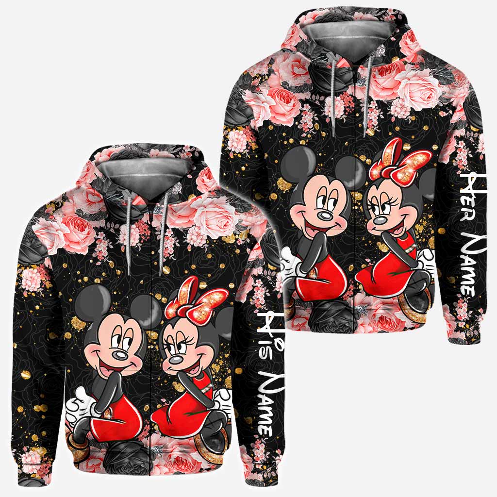 Personalized Couple Hoodie All Over Print Custom Names Gift Idea All Over Shirt GradoCreations