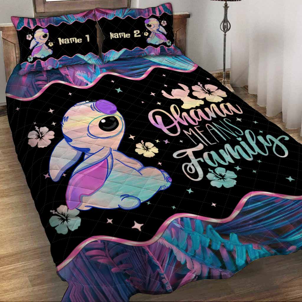 Personalized Ohana Quilt Set for Family - Cute Design Quilt Set GradoCreations